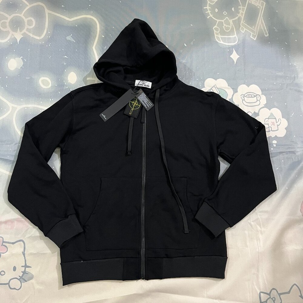 Stone Island Zip Hoodie Black
